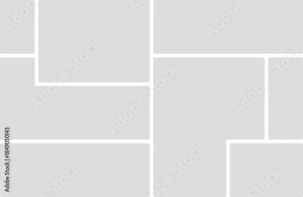 Obraz Geometric Layout with Rounded Rectangles in Light Gray for Design Templates grid background