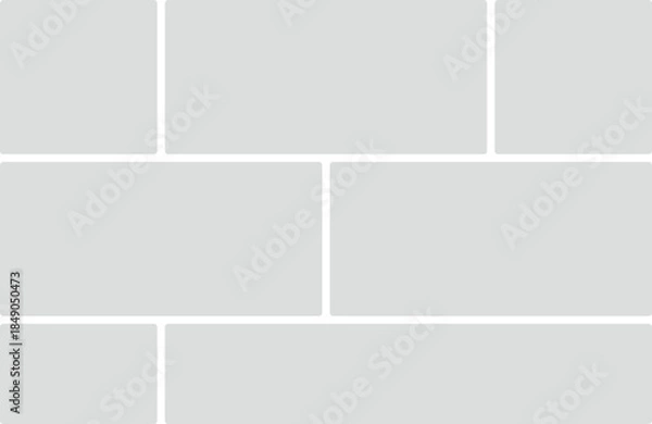 Obraz Grid layout with rounded rectangles in light gray and white borders template background