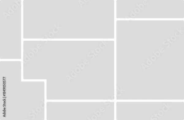 Obraz Irregular Geometric Grid Layout With Rounded Corners And Light Gray Panels pattern abstract