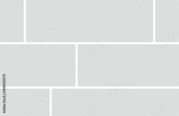 Obraz Horizontal grid layout of rounded rectangles in light gray with white borders template background
