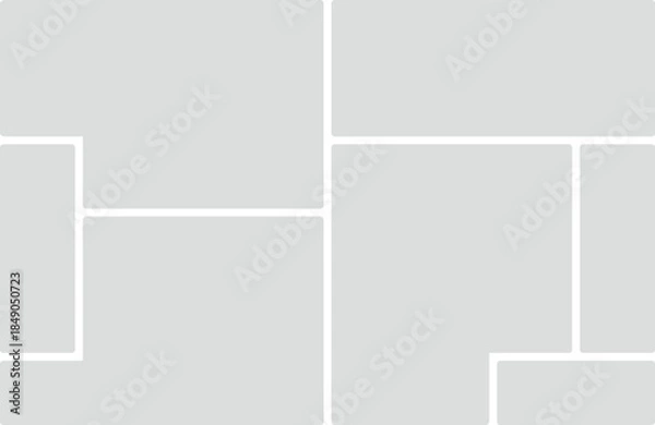 Obraz Light Gray Geometric Grid Layout with Rounded Rectangular Divisions template background