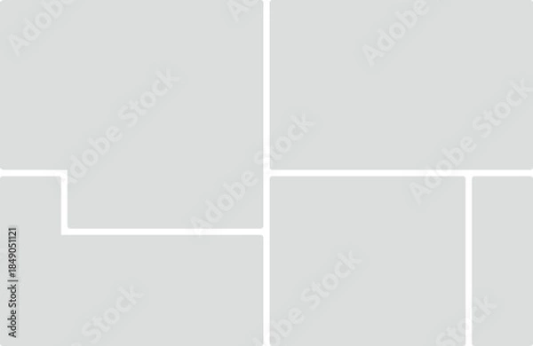 Obraz Rounded Corner Geometric Grid Layout with Light Gray Sections