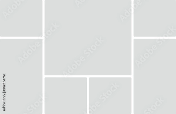 Obraz Symmetrical Grid Layout With Rounded Corners And Light Gray Panels template background