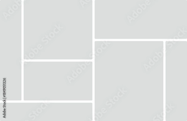 Obraz Vertical grid layout of rounded rectangles in light gray with white borders template background