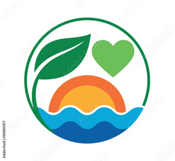Obraz Eco Friendly Logo with Heart