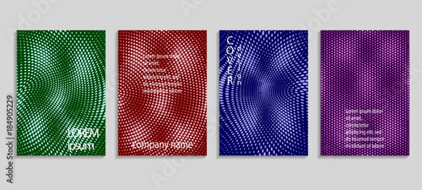 Fototapeta Minimal abstract vector halftone covers design. Future geometric template. Vector templates for placards, banners, flyers, presentations and reports