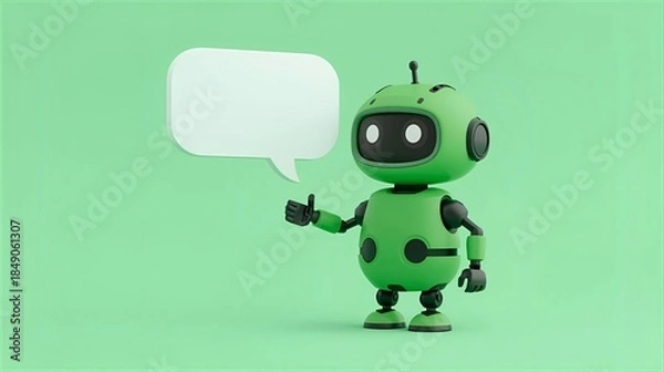 Obraz android robot with speech bubble