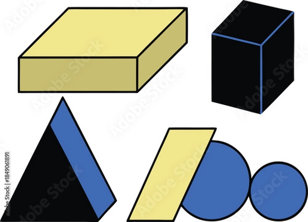 Obraz Concrete inspired vector forms in bold minimalism