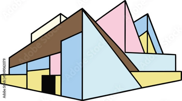 Obraz Hard edge geometry reflecting brutalist order