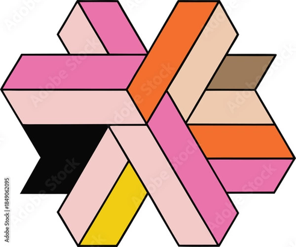 Obraz Hard shape intersections forming strict layout