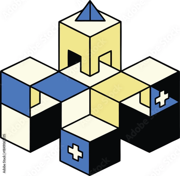 Obraz Modular swiss structure using pure simple shapes