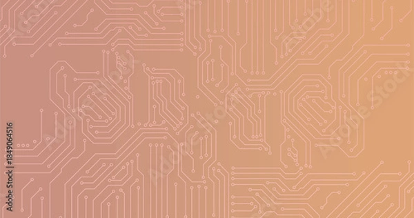 Obraz Vector circuit board and security log communication concept for technology background. 