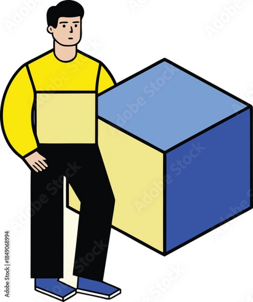 Obraz Minimal vector block geometry with strong contrast