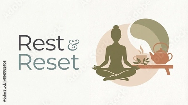 Obraz Rest & Reset Modern Wellness Banner