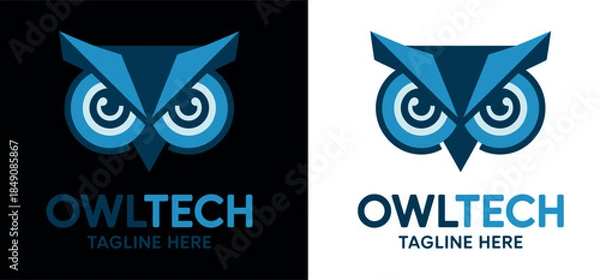 Obraz Blue Owl Tech Logo Design