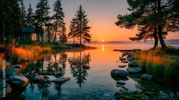 Fototapeta Lakeside Sunrise