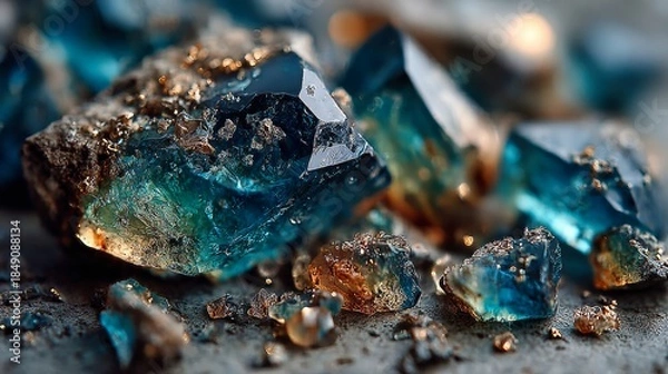 Fototapeta Raw, blue crystal