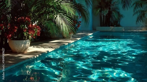 Fototapeta Poolside plants