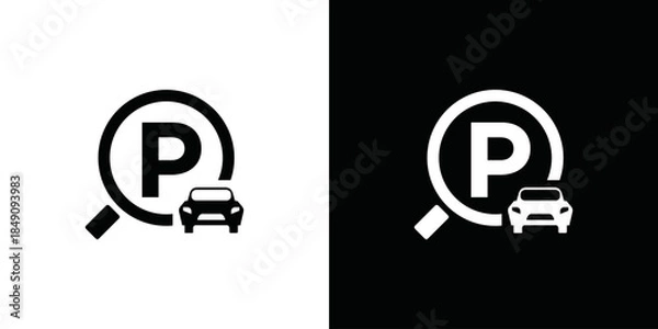 Obraz simple car parking logo vector