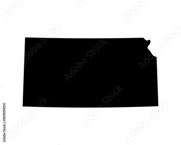 Obraz Kansas state map silhouette