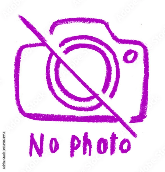 Obraz No Photo Icon Crayon Chalk Drawing Vector