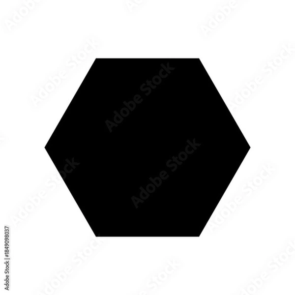 Obraz Black hexagon geometric shape icon