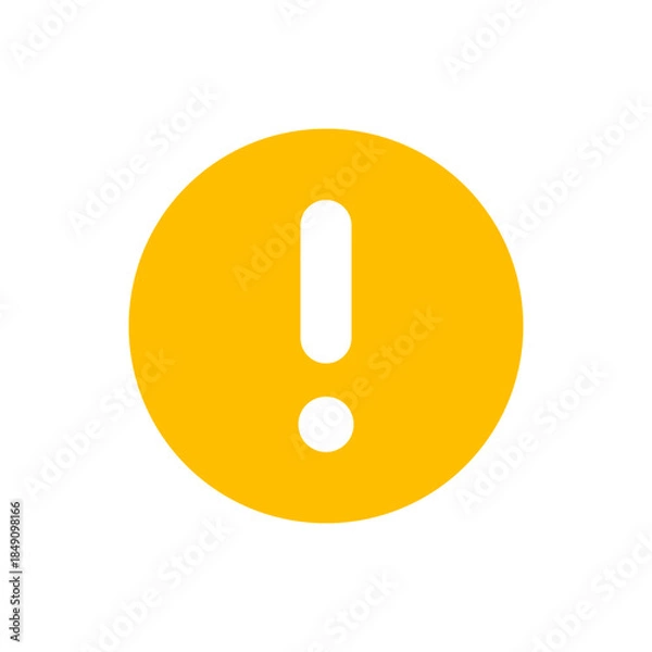 Obraz Yellow exclamation mark icon in circle for warning or alert