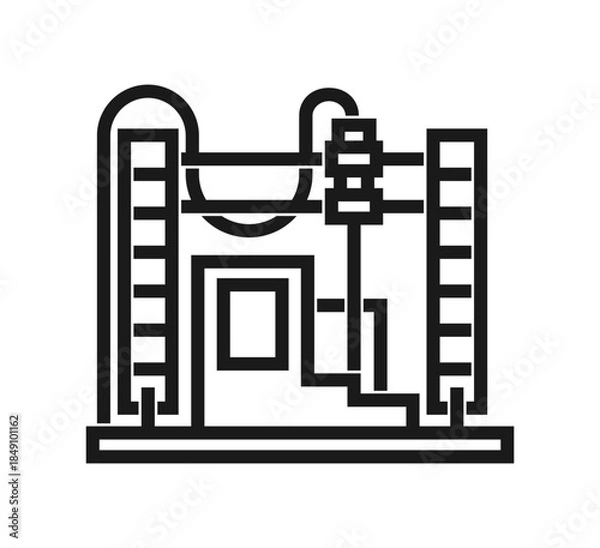 Fototapeta 3D printer construction building future industry icon