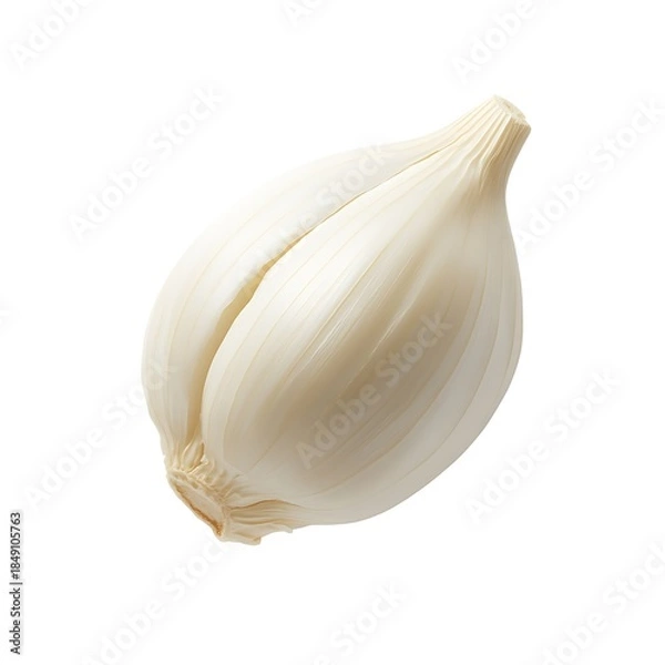 Obraz Single Garlic Clove Isolated on White