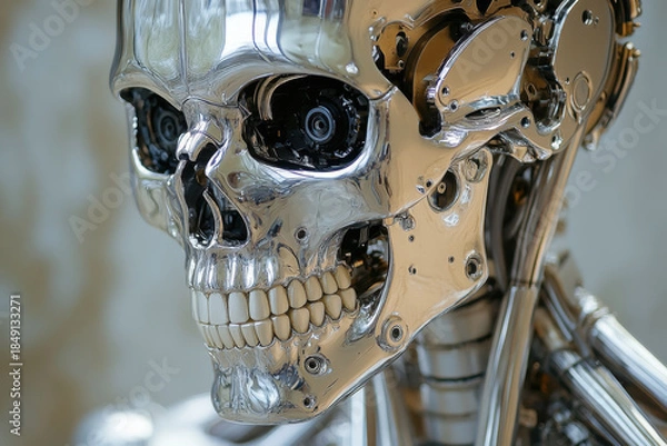 Fototapeta Robot with camera on head.