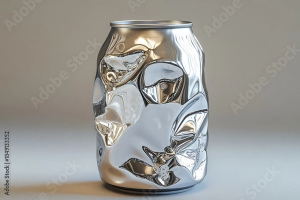 Fototapeta Silver vase with intricate silver design.