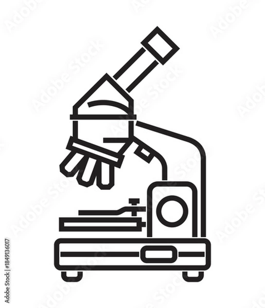 Fototapeta Microscope Icon, in Bold Line