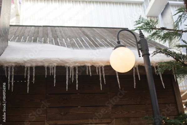 Obraz Icicles hanging from the roof