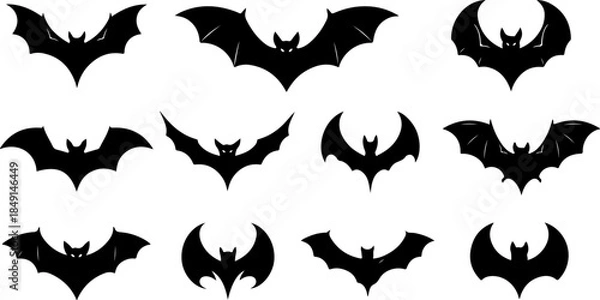 Obraz Flying Bat Silhouettes Collection