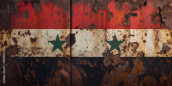 Obraz Weathered syrian flag illustration