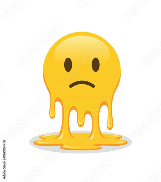 Obraz Sad Melting Emoji Face Vector