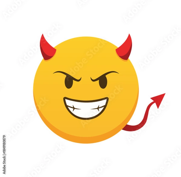 Obraz Devil Emoji Face Flat Icon