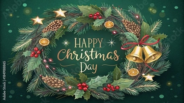 Obraz Hyper detailed close up of elegant Christmas ornaments.