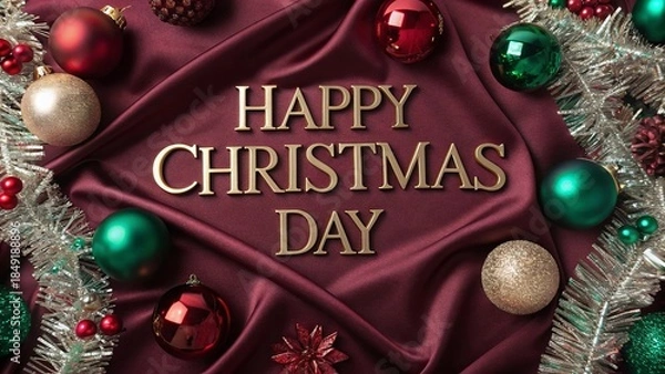 Obraz Elegant Christmas ornaments creating a festive holiday greeting.