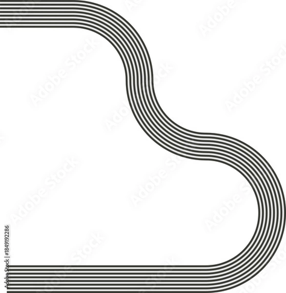 Obraz Striped path creating a labyrinth structure guided by wave motion and curved flow.