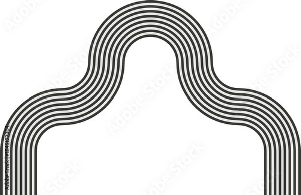Obraz Striped path forming a labyrinth structure with zigzag direction and wave motion.