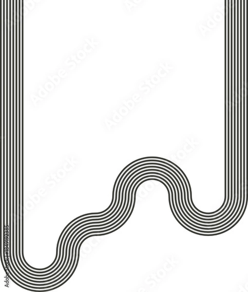 Obraz Striped path presenting an extended curved route with continuous directional flow.