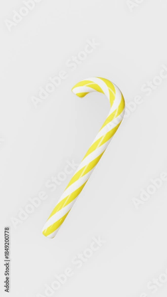 Obraz candy cane on white background, 3d render, no AI