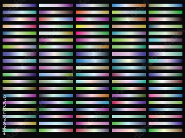 Fototapeta Seamless vector illustration of an abstract colorful wallpaper design featuring horizontal blue and black metal lines with a steel window blind texture for modern architectural background patterns