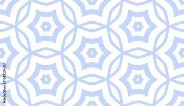 Fototapeta Abstract Seamless Geometric Hexagons Light Blue Pattern. 
