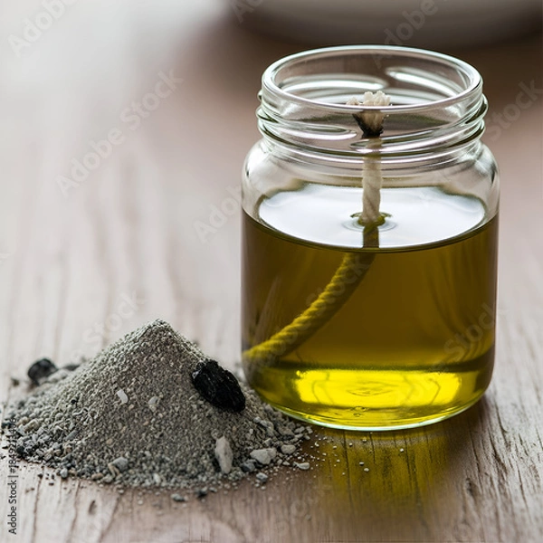 Obraz Rustic Oil Lamp Wick  Ash