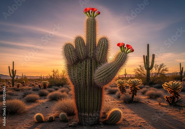 Obraz cactus, the bird