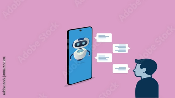 Obraz Customer support..Chat bot AI and customer service concept.Chat bot virtual assistant via messaging. Helping
