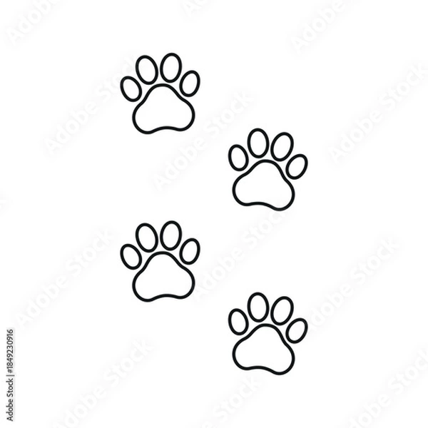Obraz Cat Paw Icon Vector Collection