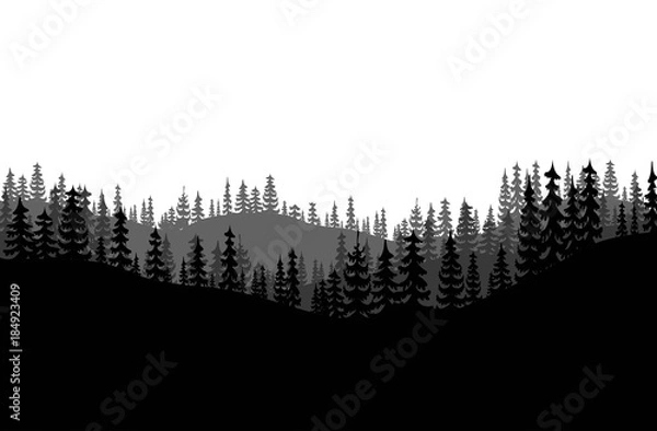 Obraz forest background vector.